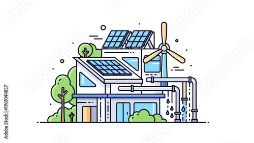 Sustainable House with Renewable Energy Systems.