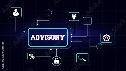 Strategic business advisory services for financial growth and revenue success displayed with modern digital corporate icons