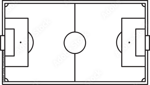 Soccer Field Top View Diagram, Football Pitch Layout Line Icon, Sports Ground Vector Illustration