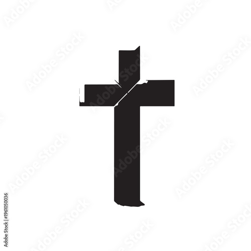 Black Cross symbol  Silhouette Vector, High Quality Illustration on White Background