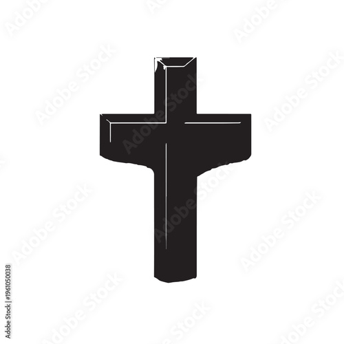 Black Cross symbol  Silhouette Vector, High Quality Illustration on White Background