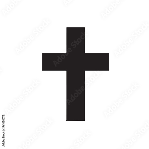 Black Cross symbol  Silhouette Vector, High Quality Illustration on White Background