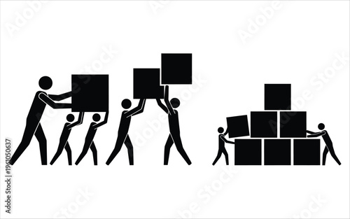 Collaborative effort in building and stacking structures with increasing teamwork