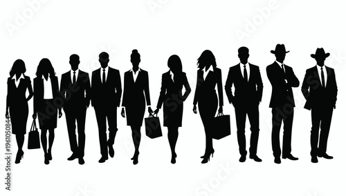 Business people, set of Businessman and businesswoman 
