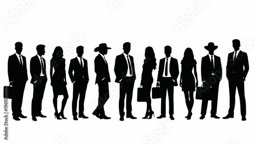 Business people, set of Businessman and businesswoman 
