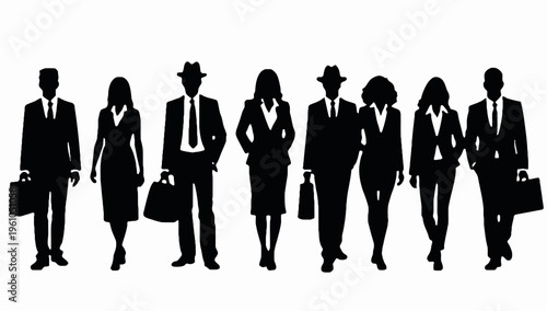 Business people, set of Businessman and businesswoman 
