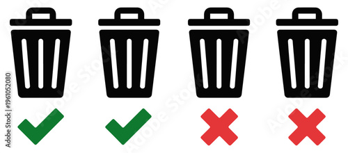 trash can status icons success error