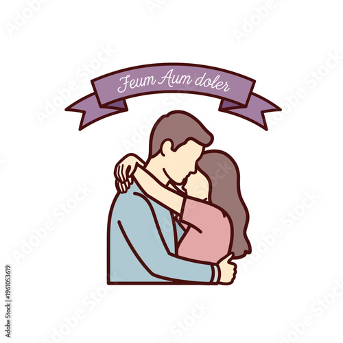 A loving couple embracing each other with affection and tenderness, symbolizing romance and deep connection.