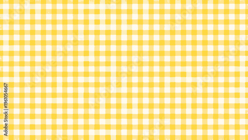 A bright yellow and white checkered pattern fills the entire frame
