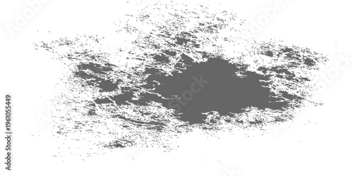 White grunge paint brush stroke on grey background, distressed texture border for vintage design and urban art framing