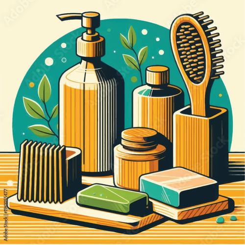 Bathroom Hygiene Products and Accessories Display.