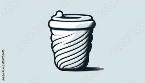 Disposable Coffee Cup with Spiral Design.