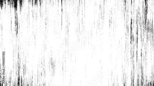 Grunge texture with black vertical streaks on white background abstract design element