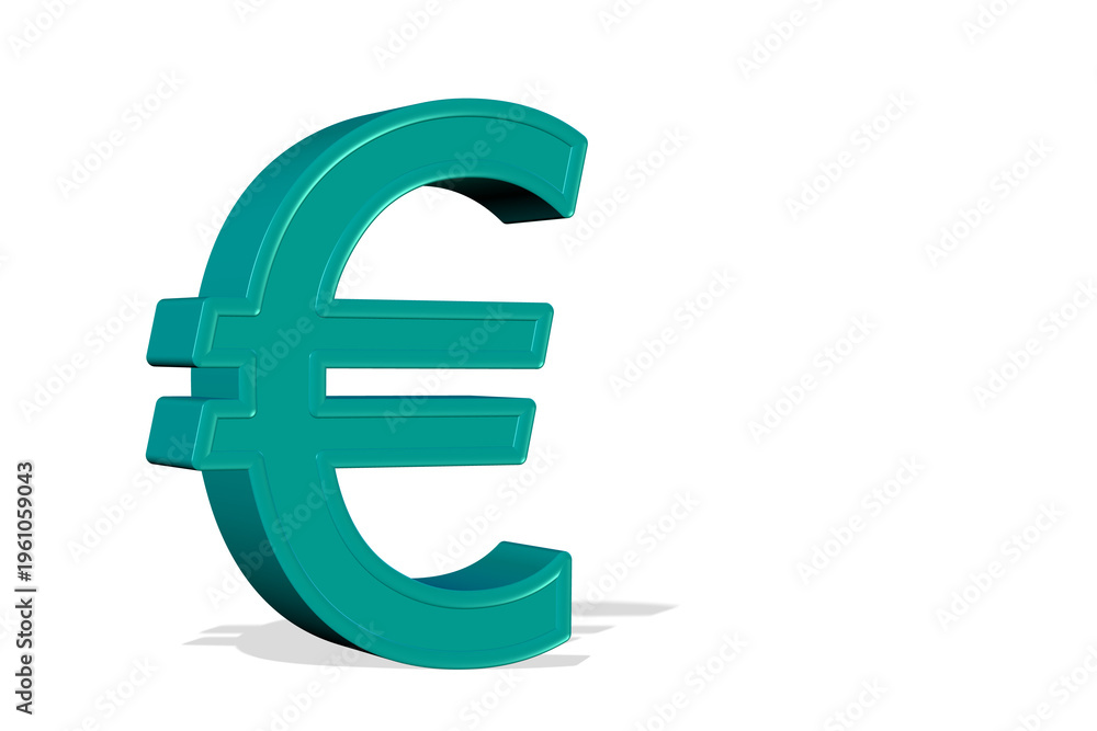 Fototapeta premium Euro-Symbol vor weißem Hintergrund