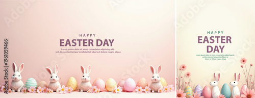 Elegant easter day background, Decorative happy easter day background for website, social media template