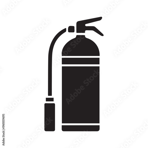 Fire extinguisher icon. Portable fire protection and safety equipment silhouette
