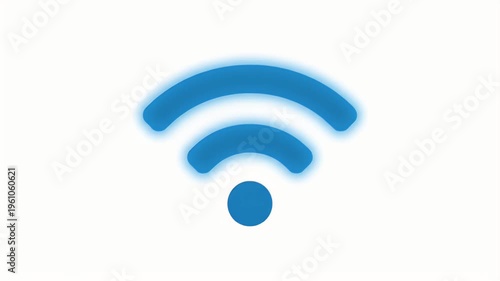 Blue glowing signal waves emanating from a central circle