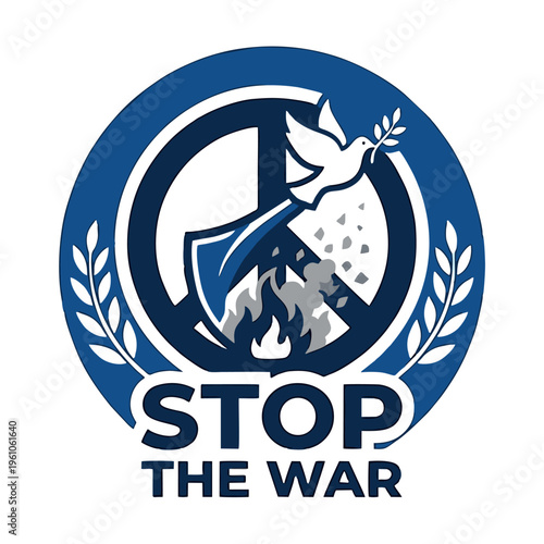 Stop the War Logo for global peace Vector for Poster Sticker T-shirts Wall wallpaper stationery posts social media Sticker for Decor The Ascendant Peace A Fusion of Resilience and Reconciliation