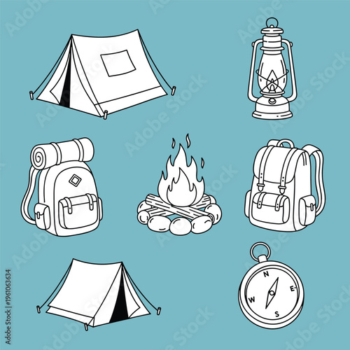 A minimalist illustration of a backpack and notebook, evoking a sense of learning and education.