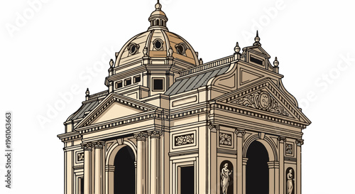 Ornate domed classical building with arches, columns, and decorative carvings