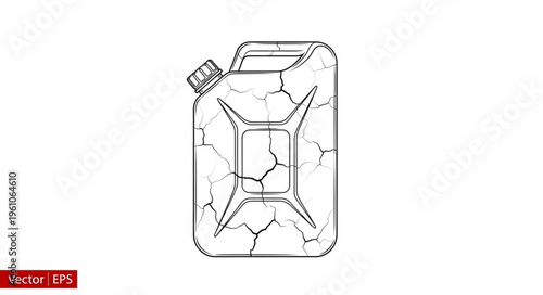 Empty Cracked Jerrycan