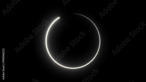 Glowing white incomplete circle pulsing on a black background