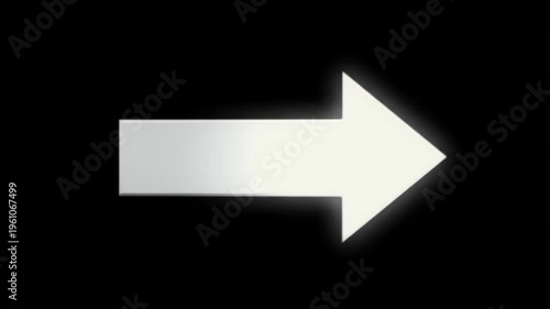 Sleek white arrow streaks forward with motion blur on black background