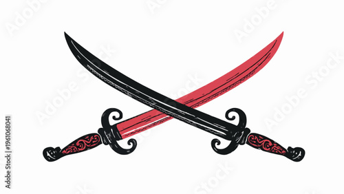 Geopolitical Conflict Iran vs USA Symbolized by Crossed Scimitars