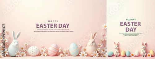 Elegant easter day background, Decorative happy easter day background for website, social media template