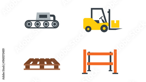Various types of industrial equipment and machinery in use