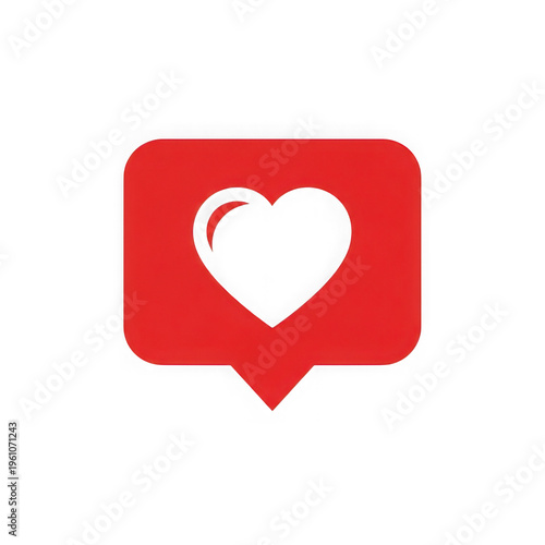 A red speech bubble with a white heart Free Download A red speech bubble with a white heart - GFXLoad
