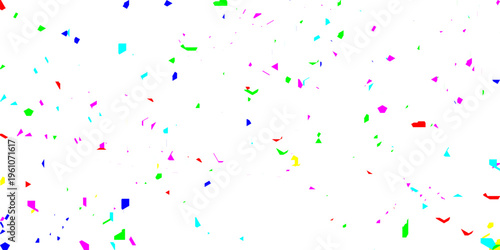 Colorful falling confetti vector, vibrant festive paper scraps for celebration, multi-colored party explosion elements for birthday and carnival events isolated on Transparent Background