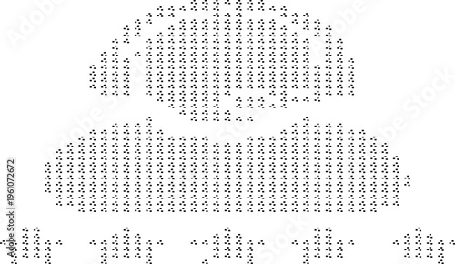 User profile icon dotted halftone silhouette avatar design