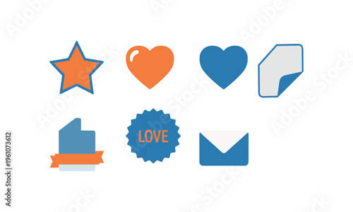 Collection of icons representing positive feedback and communication elements