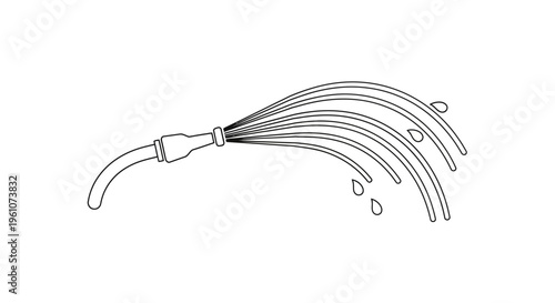 Shower head with water droplets flowing.