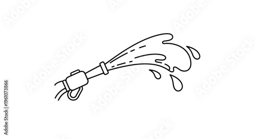 Water Splashing from Garden Hose Nozzle.