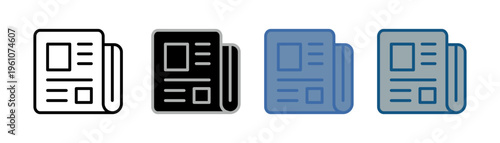 
media icon set multiple style collection with news tool design