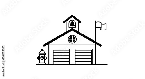 Simple illustration of a fire station.