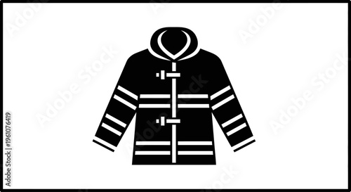 Black and white striped jacket.