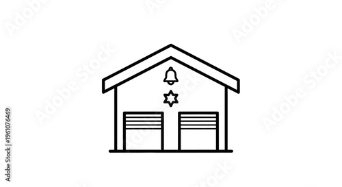 Synagogue Building Architecture Icon Symbol.