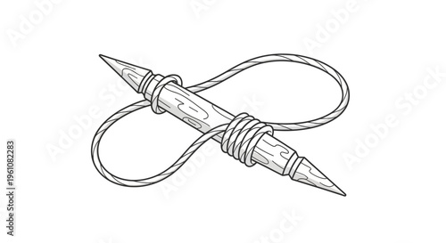 Pencils tied together with string.