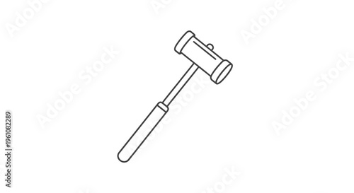 A large metal hammer tool.