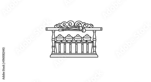 Ornate Balustrade Railing Architectural Detail.