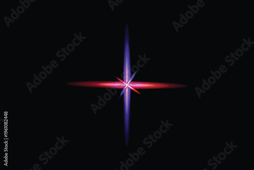 Vibrant light effect with radiant purple and pink glow on black background