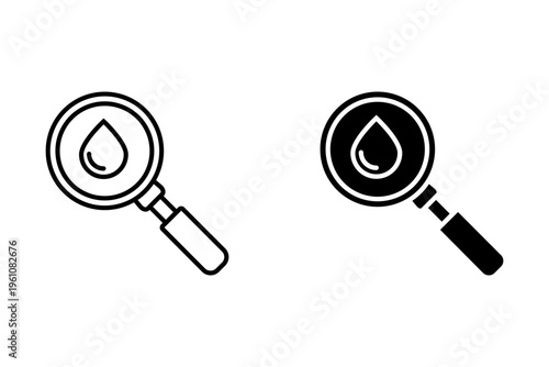 Search Water Icon Sign Symbol, thin line simple web symbol on white background.