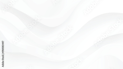 White wavy abstract background with smooth curves and light gray shadows modern minimalist design element