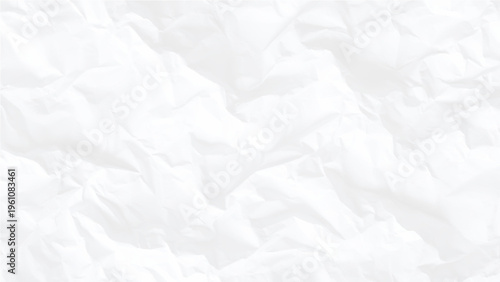 Crumpled white paper texture background with creases and folds abstract design element