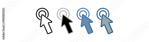 
cursor icon set multiple style collection with computer mouse arrow design