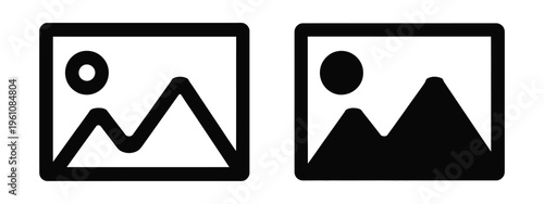 Gallery Icon Vector Silhouette Image and Photo Album Symbols