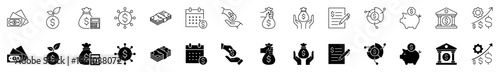 Salary icon set. Profit and income symbol. Vector illustration.